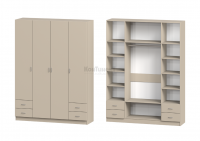 Шкаф 4-дверный с 4 маленькими ящиками