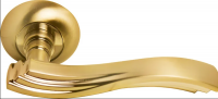 Дверные ручки Morelli «МИРАЖ» MH-14 SG/GP, цвет — мат.золото/золото»
