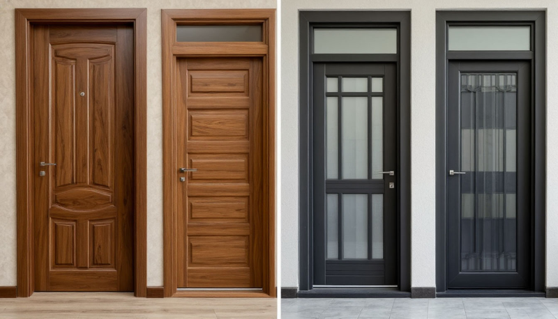 Выбор материала для дверей: Дерево, металл, МДФ, ПВХ – что лучше для разных помещений и условий эксплуатации.