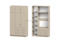 Шкаф 3-дверный с антресолью и 3 большими ящиками