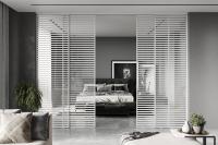 Перегородка из 4 створок (2 подвижные / раздвижные, 2 неподвижные)