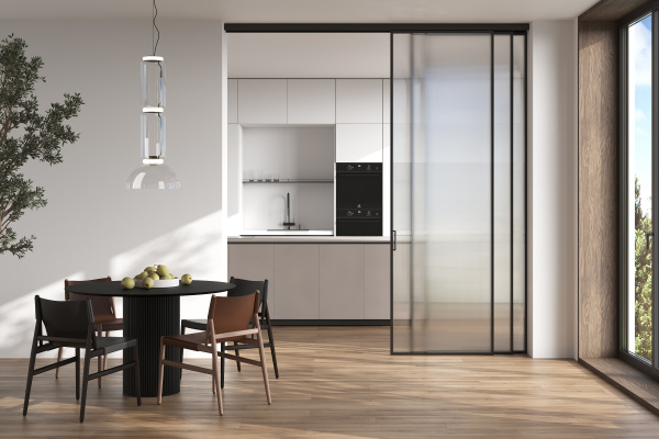 Перегородка из 3 створок - Телескопико 2 (1 неподвижная, 2 подвижные)