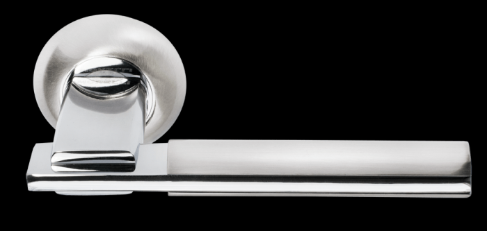 Дверные ручки Morelli «УПОЕНИЕ» MH-13 SN/CP Цвет — Белый никель/полированный хром