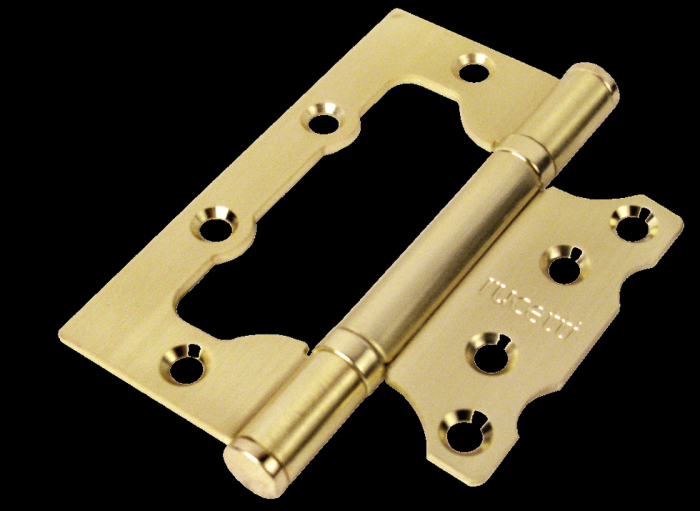 Петля дверная Rucetti без врезки RFH-100*75*2,5 SG Цвет — Матовое золото