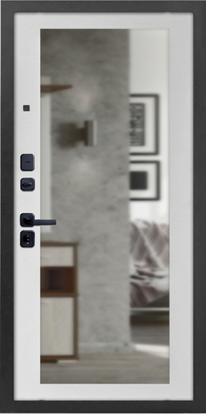 Входная дверь Брест Зеркало Белый матовый