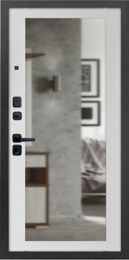 Входная дверь Брест Зеркало Белый матовый