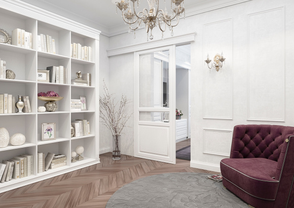 Перегородка с 1 подвижной / раздвижной створкой