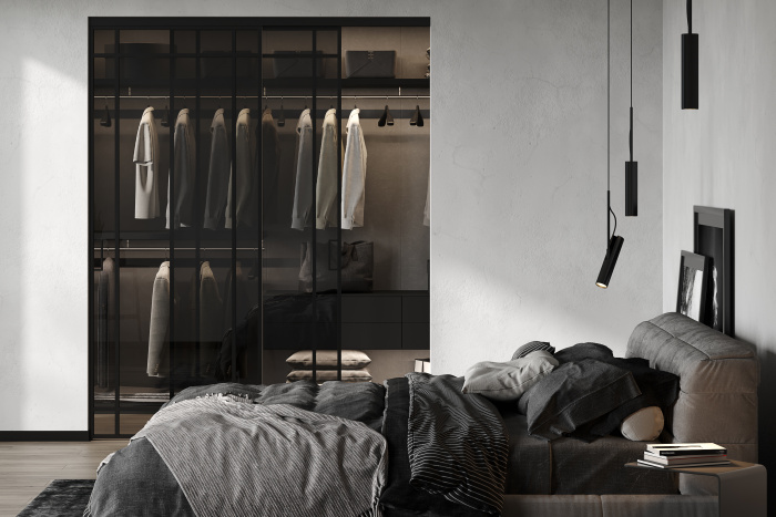 Перегородка из 2 створок (1 подвижная /раздвижная, 1 неподвижная)