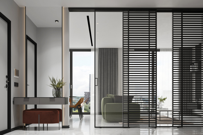 Перегородка из неподвижных створок (любое количество)