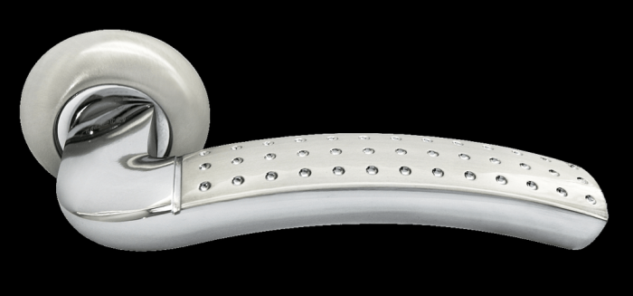 Дверные ручки Rucetti RAP 7 SN/CP Цвет — Белый никель/хром