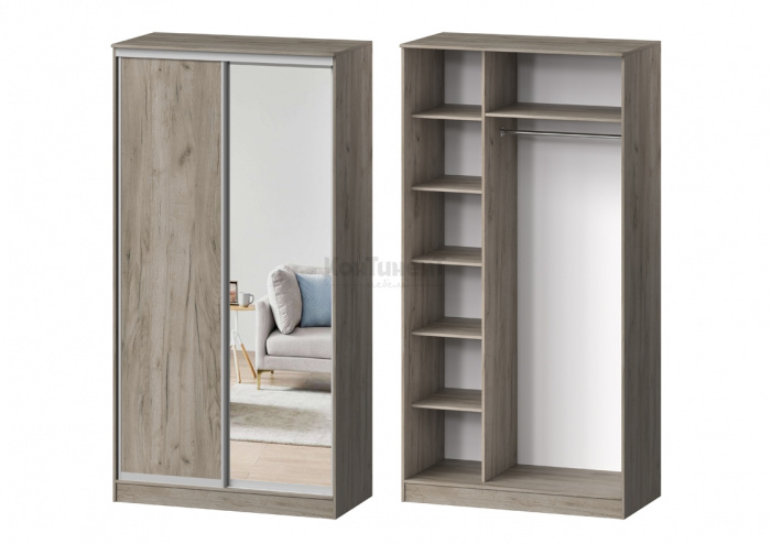 Шкаф-купе 2х дверный 1 зеркало