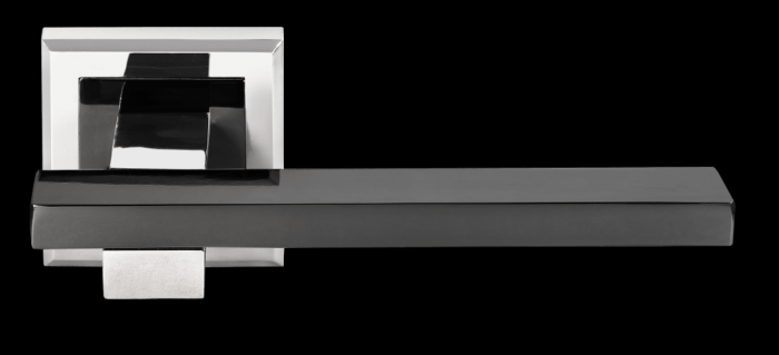 Дверные ручки Morelli «SHAPE» MH-38 SN/BN-S Цвет — Белый никель/Чёрный никель