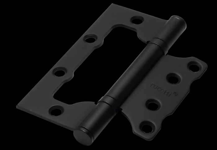 Петля дверная Rucetti без врезки RFH-100*75*2,5 BL Цвет — Черный