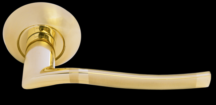 Дверные ручки Morelli «ФОНТАН» MH-04 SG/GP Цвет — Матовое золото/золото