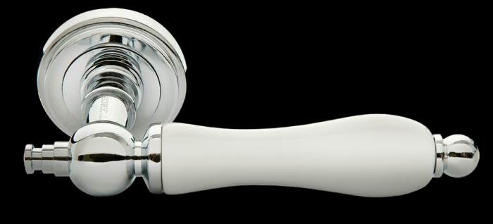 Дверные ручки Morelli «MART» MH-42-CLASSIC PC/W Цвет — Хром/белый