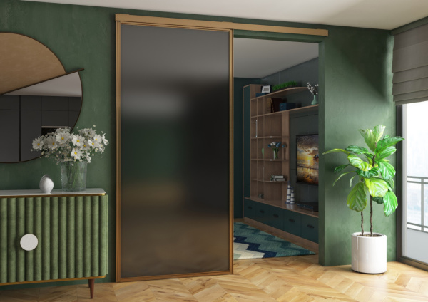 Перегородка с 1 подвижной / раздвижной створкой