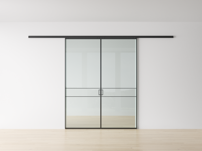 Перегородка из 2 подвижных / раздвижных створок