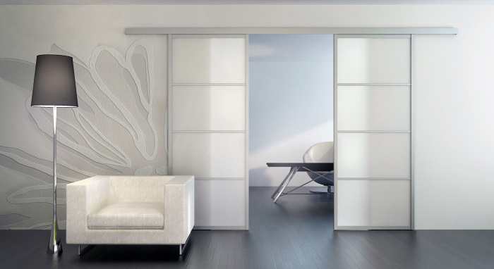 Перегородка из 2 подвижных / раздвижных створок