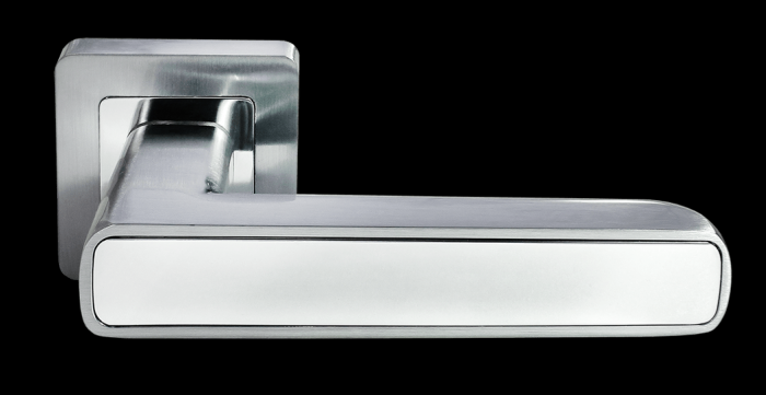 Дверные ручки Morelli «FLEX» MH-44 SC/CP-S55 Цвет — Мат. хром/полированный хром
