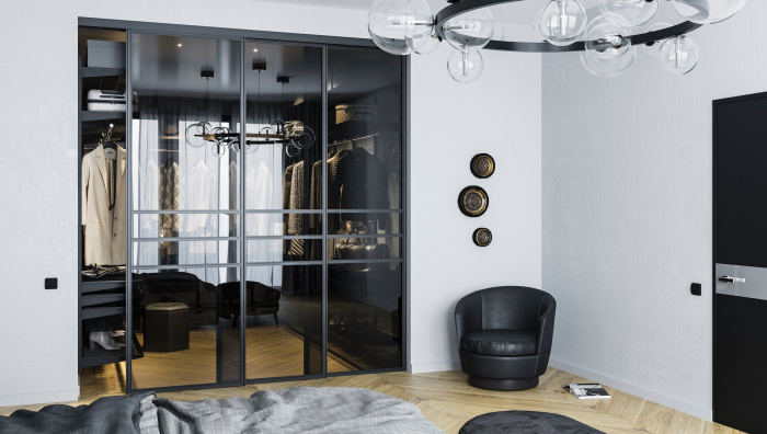 Перегородка из 3 створок - Телескопико 2 (1 неподвижная, 2 подвижные)