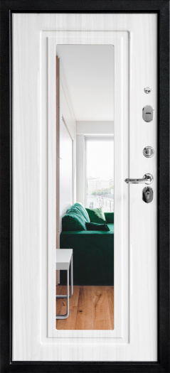 Входная дверь Модель 75 Зеркало Лиственница беленая