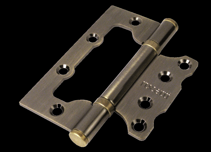 Петля дверная Rucetti без врезки RFH-100*75*2,5 AB Цвет — Античная бронза