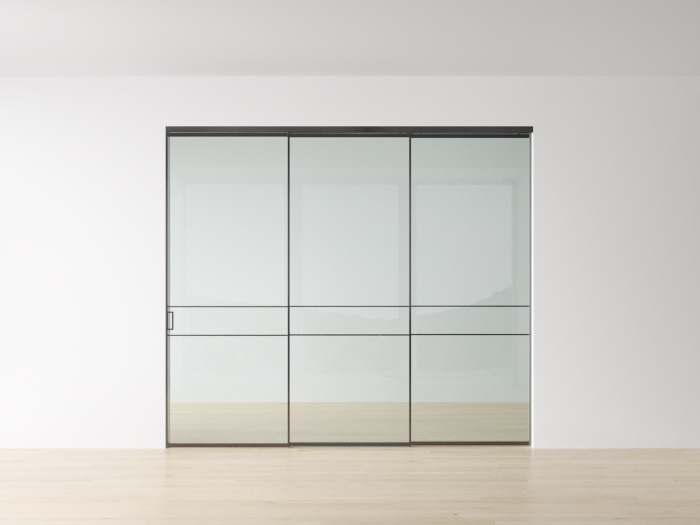 Перегородка из 3 створок - Телескопико 2 (1 неподвижная, 2 подвижные)