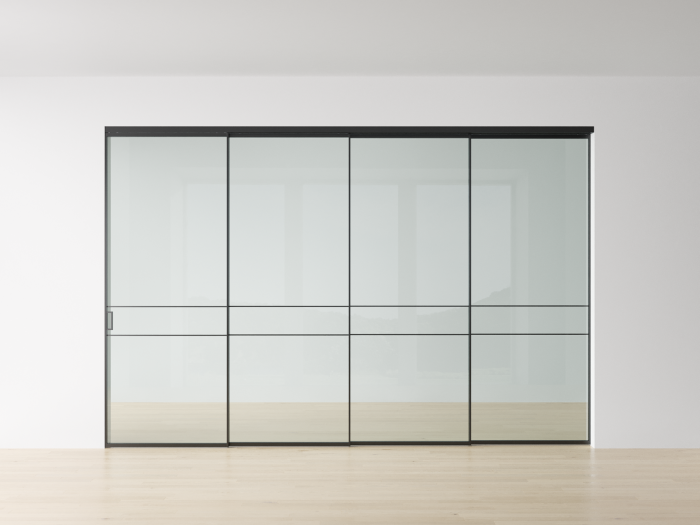 Перегородка из 4 створок - Телескопико 2 (3 подвижные, 1 неподвижная)