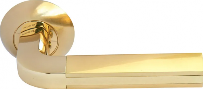 Дверные ручки Morelli «МОЗАИКА» MH-11 SG/GP, цвет — мат.золото/золото»