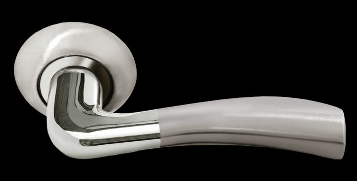 Дверные ручки Rucetti RAP 19 SN/CP Цвет — Белый никель/ хром