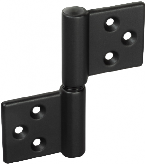 Петля карточная Morelli CH-R 85X82 B с круглой осью разобранная, Цвет — черный