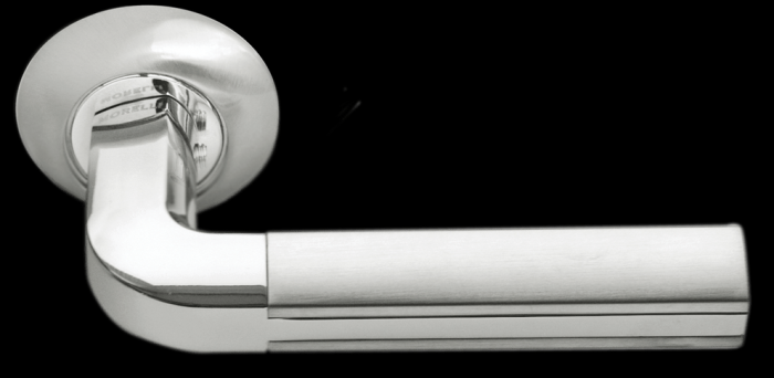 Дверные ручки Morelli «МОЗАИКА» MH-11 SN/CP Цвет — Белый никель/полированный хром