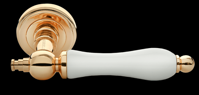 Дверные ручки Morelli «MART» MH-42-CLASSIC PG/W Цвет — Золото/белый