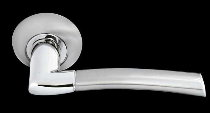 Дверные ручки Morelli «ПИЗА» MH-06 SN/CP Цвет — Белый никель/полированный хром