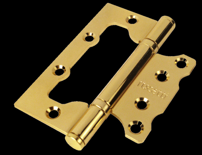 Петля дверная Rucetti без врезки RFH-100*75*2,5 PG Цвет — Золото