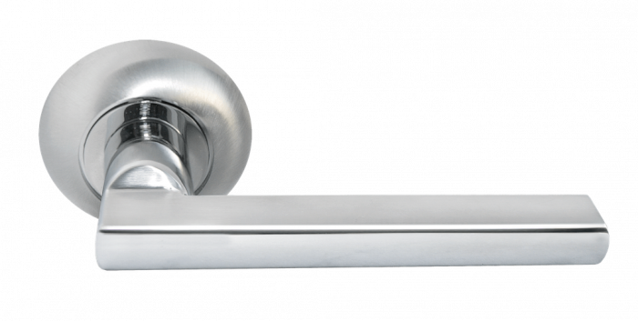 Дверные ручки Morelli «BRIDGE» MH-25 SC/CP Цвет — Матовый хром/полированный хром