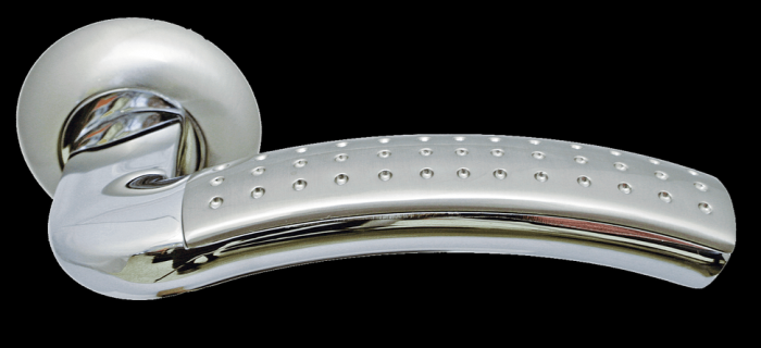 Дверные ручки Morelli «ПАЛАЦЦО» MH-02P SN/CP Цвет — Белый никель/полированный хром