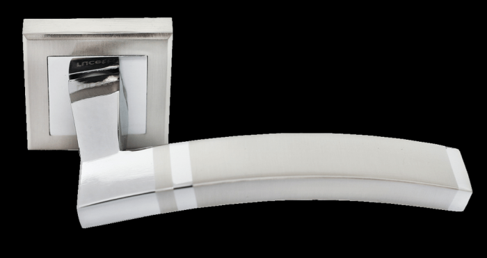 Дверные ручки Rucetti RAP 13-S SN/CP Цвет — Белый никель/хром